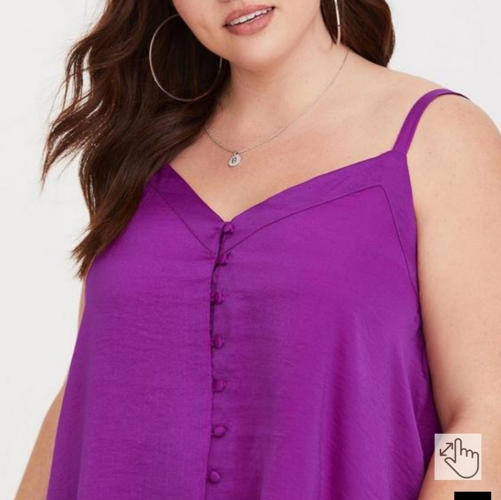 Sophie - Fuchsia Button-Loop Swing Cami